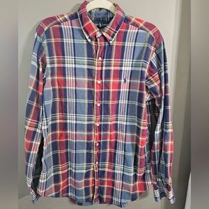 Ralph Lauren Red and Blue Casual Button Down Shirt